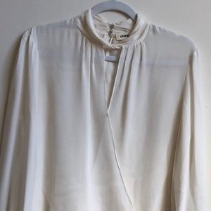 L'agence Silk Twist Collar Cream Blouse
